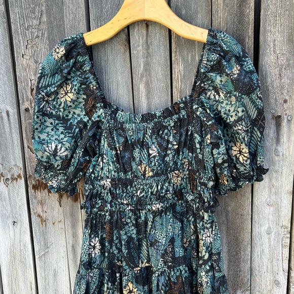New Ulla Johnson Iliana Floral Print Midi Dress Cotton Rainforest 2 - Picture 11 of 16